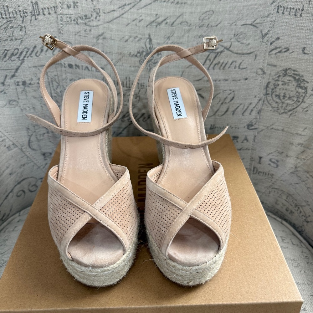 Steve Madden Sydnee Heeled Sandal(Tan Suede)